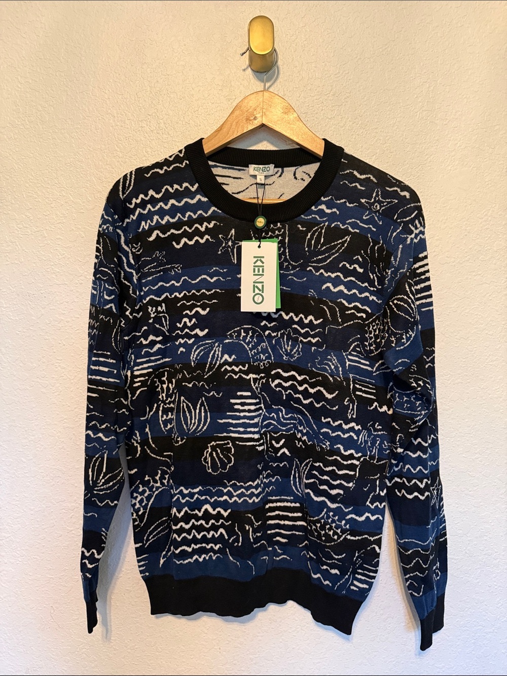 NWT New Kenzo Paris Mermaid Jacquard Jumper Crewneck sweater Small